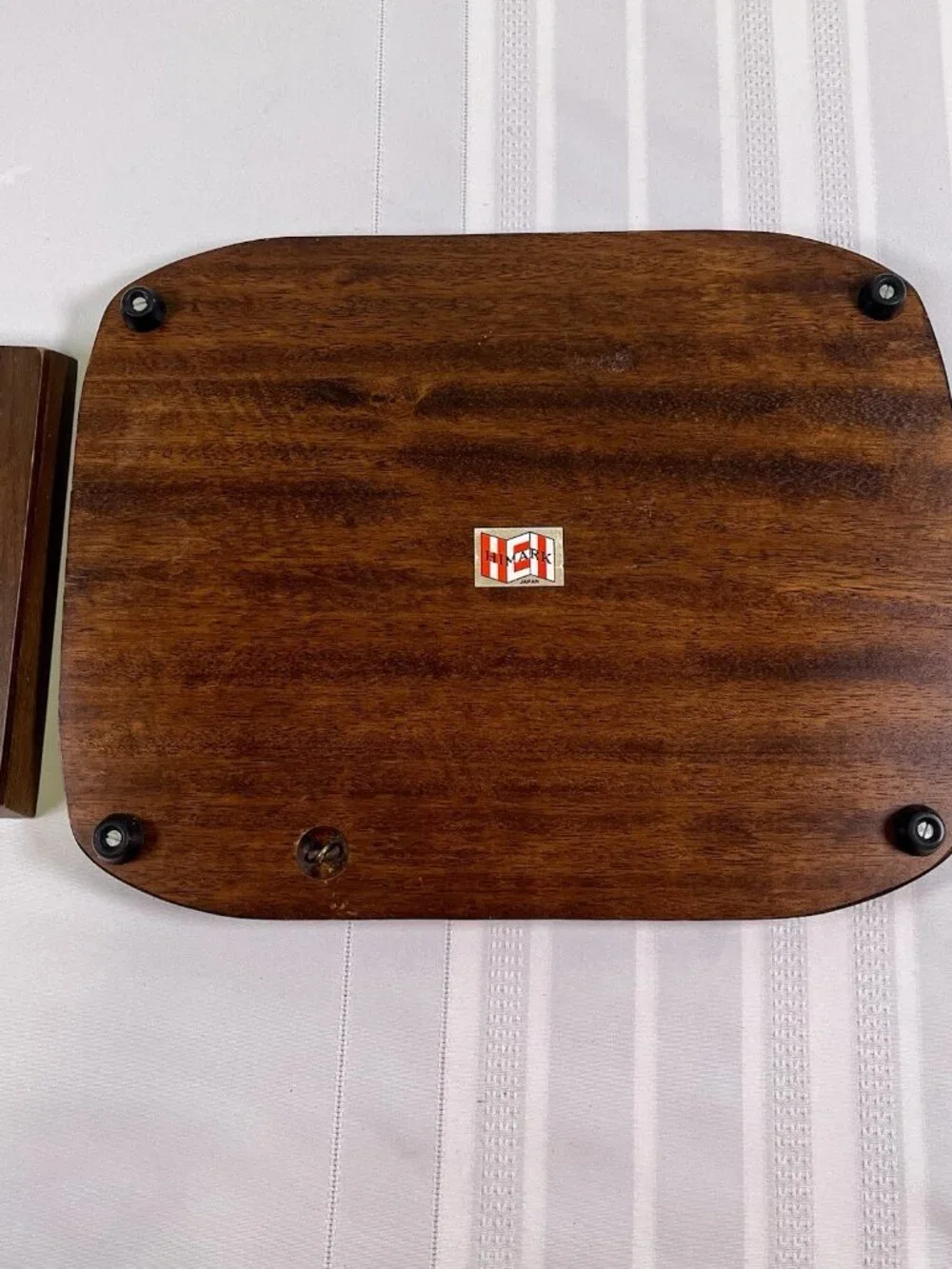 VTG 1970s Himark Septawood Cheese Board Serving MCM Retro Mod Flower Power
